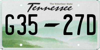 TN license plate G3527D