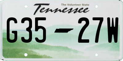 TN license plate G3527W