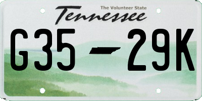 TN license plate G3529K