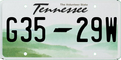 TN license plate G3529W