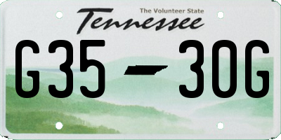 TN license plate G3530G
