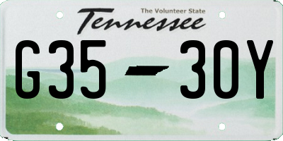 TN license plate G3530Y