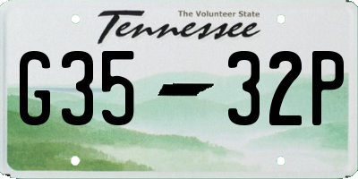 TN license plate G3532P