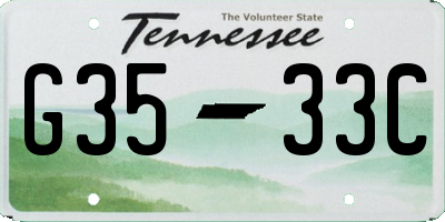 TN license plate G3533C