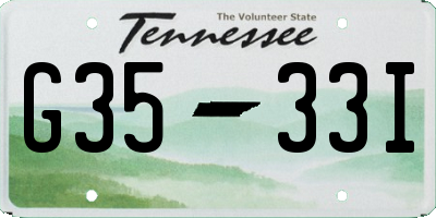 TN license plate G3533I