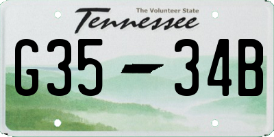 TN license plate G3534B