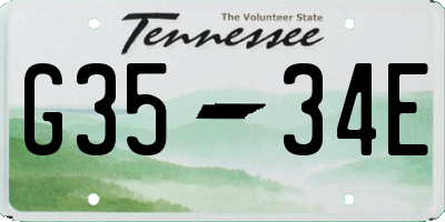 TN license plate G3534E