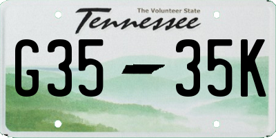 TN license plate G3535K