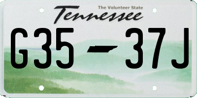 TN license plate G3537J
