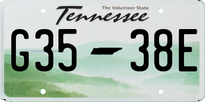 TN license plate G3538E