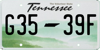 TN license plate G3539F
