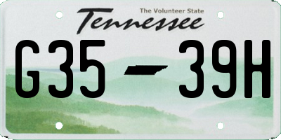 TN license plate G3539H