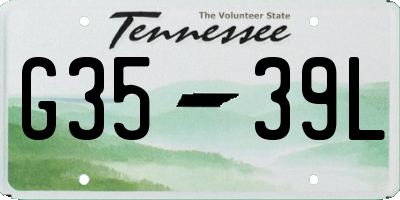 TN license plate G3539L