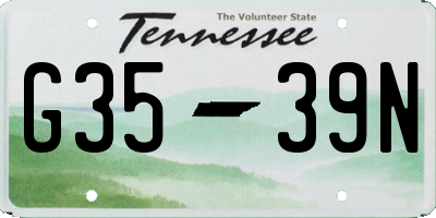 TN license plate G3539N