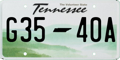 TN license plate G3540A