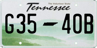 TN license plate G3540B