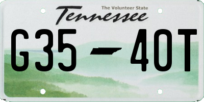 TN license plate G3540T