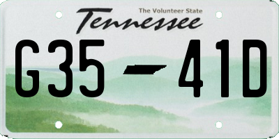 TN license plate G3541D