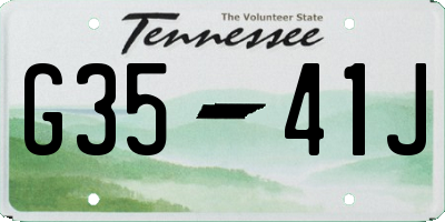 TN license plate G3541J