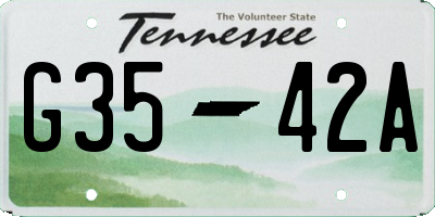 TN license plate G3542A
