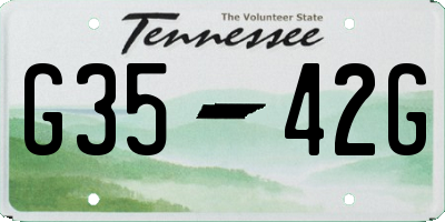 TN license plate G3542G