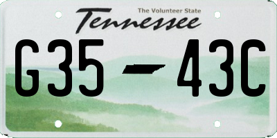 TN license plate G3543C