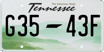 TN license plate G3543F