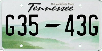 TN license plate G3543G