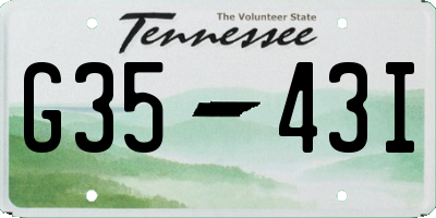 TN license plate G3543I