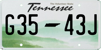 TN license plate G3543J