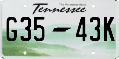 TN license plate G3543K
