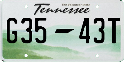 TN license plate G3543T