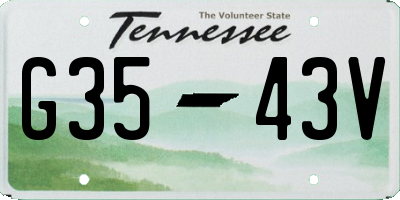 TN license plate G3543V