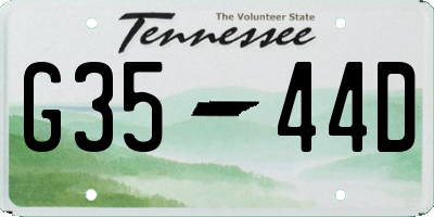 TN license plate G3544D