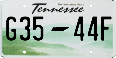 TN license plate G3544F