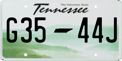 TN license plate G3544J