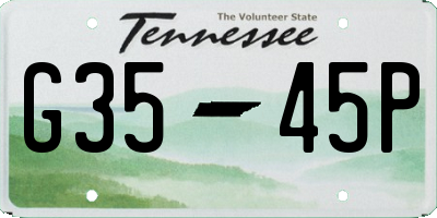 TN license plate G3545P