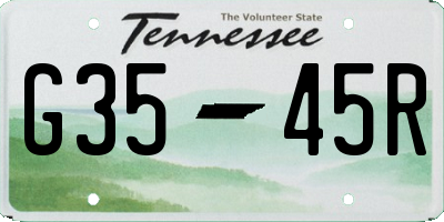 TN license plate G3545R