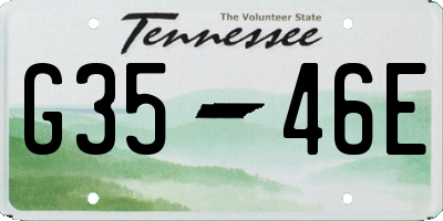 TN license plate G3546E
