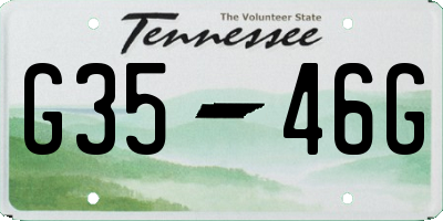 TN license plate G3546G