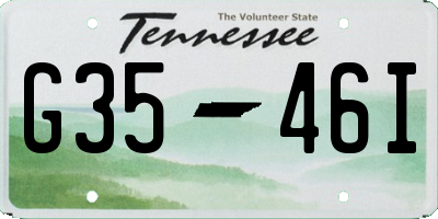 TN license plate G3546I