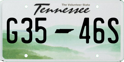 TN license plate G3546S