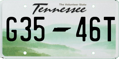 TN license plate G3546T