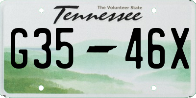 TN license plate G3546X