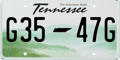TN license plate G3547G