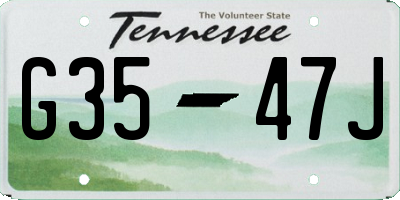 TN license plate G3547J