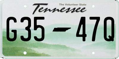 TN license plate G3547Q