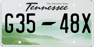 TN license plate G3548X