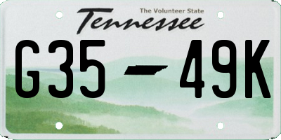 TN license plate G3549K