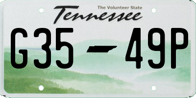 TN license plate G3549P
